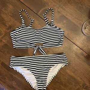 Black and white bikini